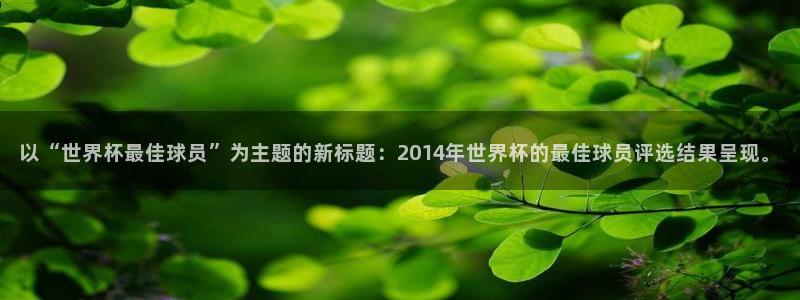 世界杯小组赛赛程：以“世界杯最佳球员”为主题的新标题：2014年世界杯的最佳球员评选结果呈现。
